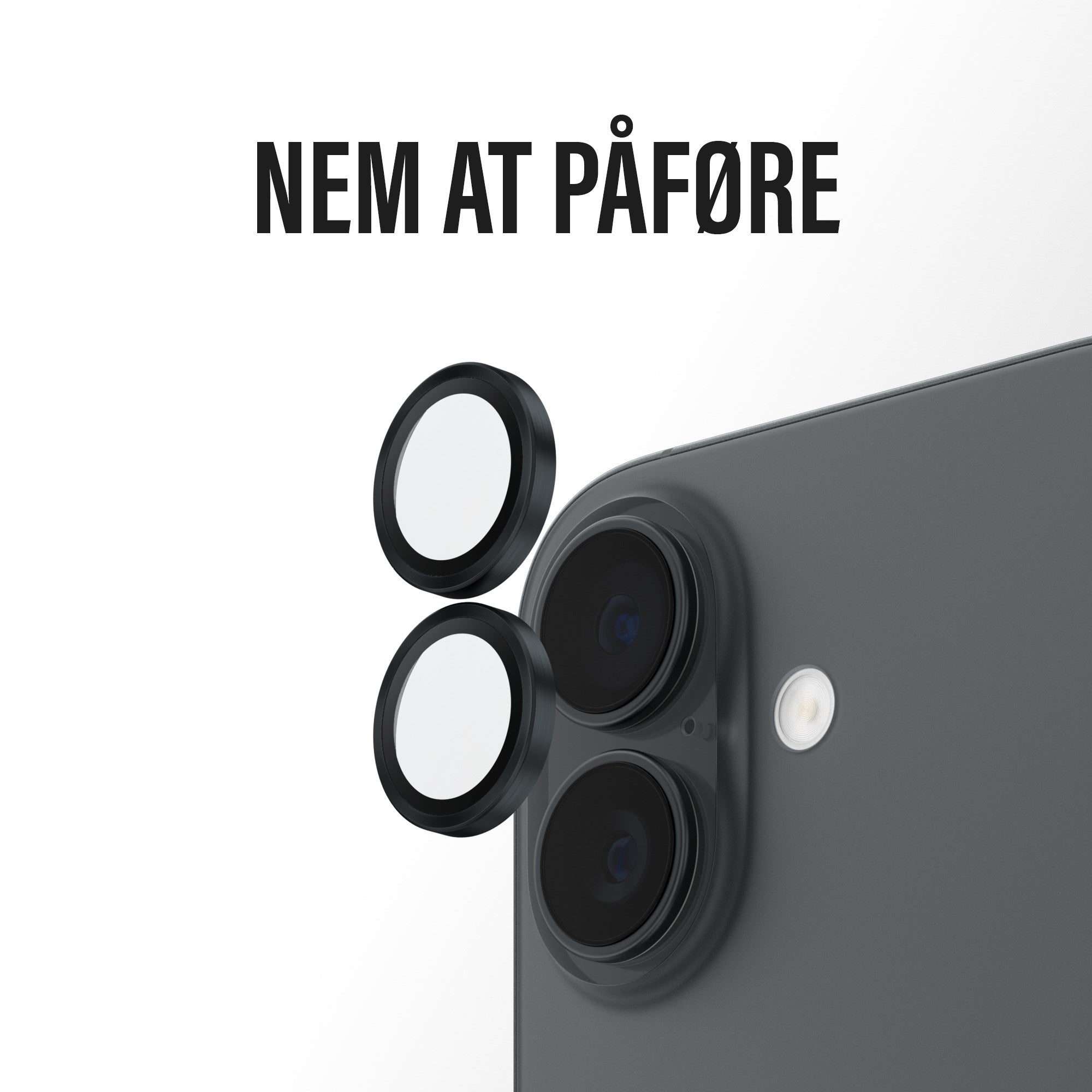 PanzerGlass® Hoops® Kameralinsebeskytter Sort iPhone 17 | iPhone 16 | 16 Plus